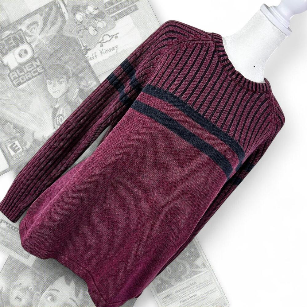 90's Black & Red Faded Glory‎ Knit Striped Pullover Sweater